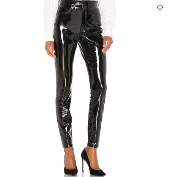 rag & bone Pants - RAG & BONE Vinyl Super High Rise Ankle Skinny